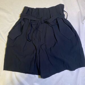 Women's Black Paperbag Shorts